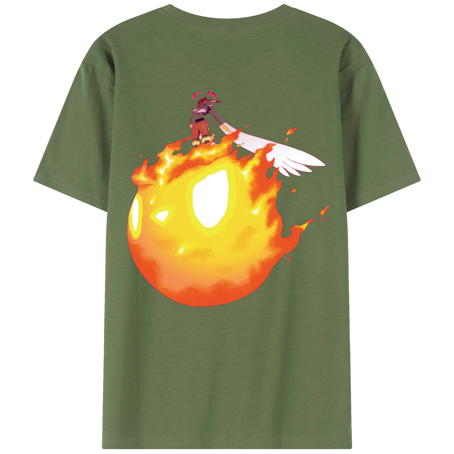 （画像用） ポケットモンスター Pokémon 綿100％ メンズ半袖Tシャツ（バックプリント） 通気性